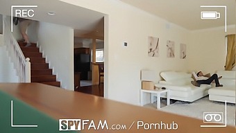 Stepson'S Voyeuristic Family Witnesses Stepfather'S Hardcore Encounter With Busty Stepdaughter.